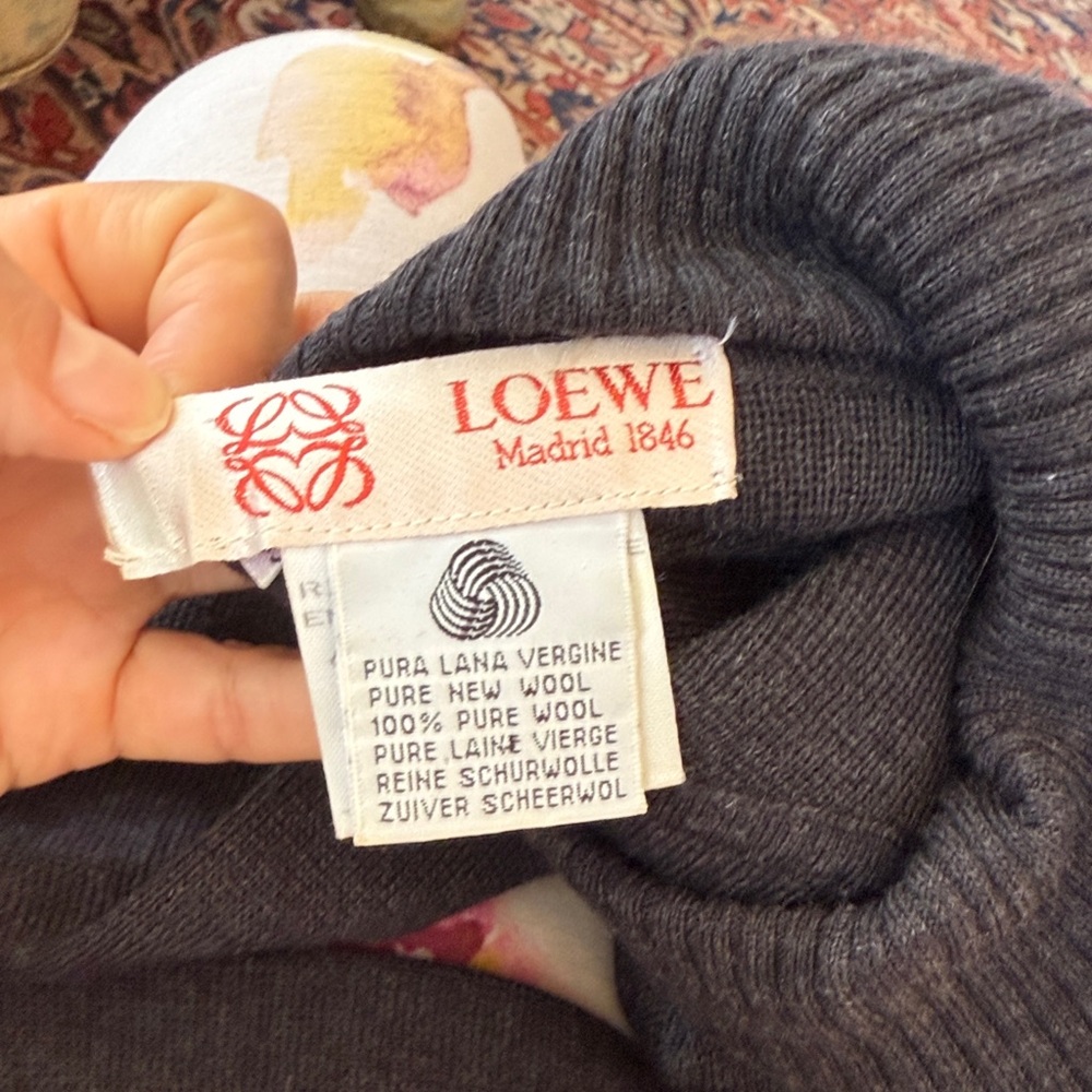 Loewe Black Turtleneck Sweater with Intricate Design - Picture 8 of 11